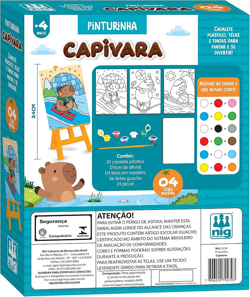 Kit Pinturinha Capivara - Nig Brinquedos - Brinquedo Criativo - VillaGO