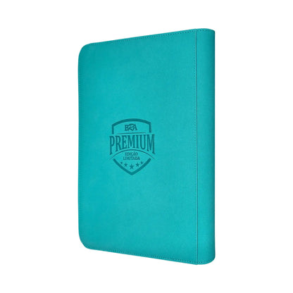 PASTA PREMIUM 3X3 AZUL PISCINA COM 20 FOLHAS PARA 360 CARDS - BRA - Acessório TCG - VillaGO