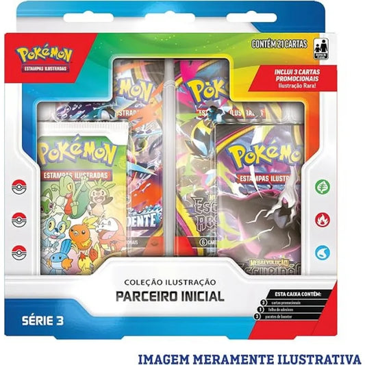 BOX POKÉMON COLEÇÃO ILUSTRAÇÃO PARCEIRO INICIAL - SÉRIE 3 - Copag - Pokémon TCG - VillaGO