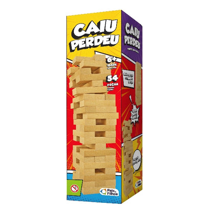 JOGO CAIU PERDEU MADEIRA 54 PEÇAS - Pais & Filhos - JOGO - VillaGO