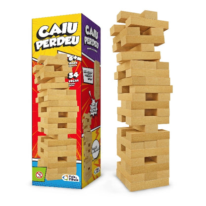 JOGO CAIU PERDEU MADEIRA 54 PEÇAS - Pais & Filhos - JOGO - VillaGO