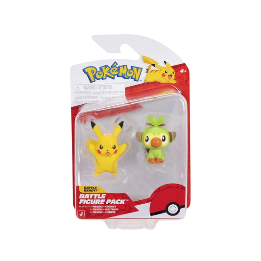 FIGURAS DE BATALHA POKÉMON PIKACHU E GROOKEY - SUNNY - TCG - VillaGO