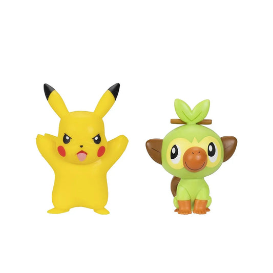 FIGURAS DE BATALHA POKÉMON PIKACHU E GROOKEY - SUNNY - TCG - VillaGO