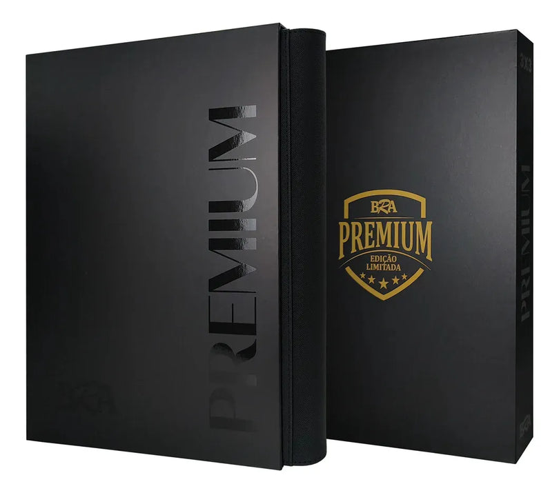 PASTA PREMIUM 3X3 PRETA COM 20 FOLHAS PARA 360 CARDS - BRA - Acessório TCG - VillaGO