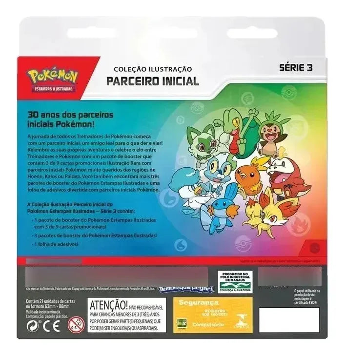 BOX POKÉMON COLEÇÃO ILUSTRAÇÃO PARCEIRO INICIAL - SÉRIE 3 - Copag - Pokémon TCG - VillaGO
