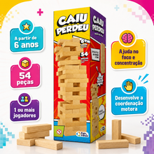 JOGO CAIU PERDEU MADEIRA 54 PEÇAS - Pais & Filhos - JOGO - VillaGO