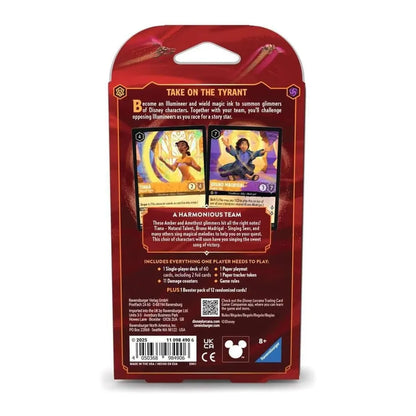 Deck inicial Disney Lorcana Tiana e Bruno Reign of Jafar Ravensburger
