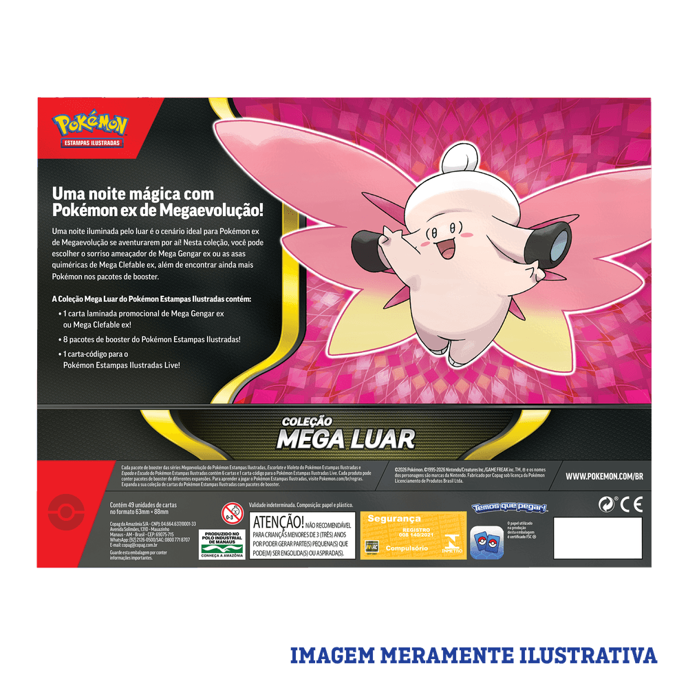 BOX POKÉMON COLEÇÃO MEGA LUAR - MEGA CLEFABLE EX - COPAG - TCG - VillaGO