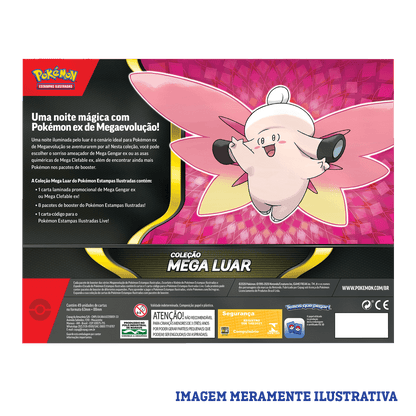 BOX POKÉMON COLEÇÃO MEGA LUAR - MEGA CLEFABLE EX - COPAG - TCG - VillaGO