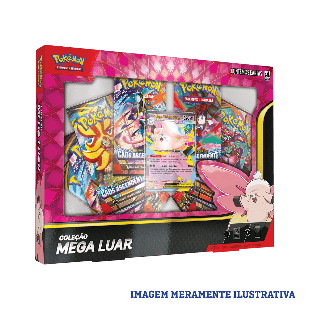 BOX POKÉMON COLEÇÃO MEGA LUAR - MEGA CLEFABLE EX - COPAG - TCG - VillaGO