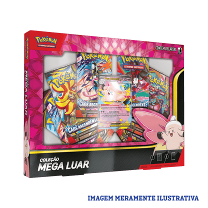 BOX POKÉMON COLEÇÃO MEGA LUAR - MEGA CLEFABLE EX - COPAG - TCG - VillaGO
