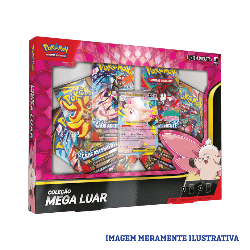 BOX POKÉMON COLEÇÃO MEGA LUAR - MEGA CLEFABLE EX - COPAG - TCG - VillaGO