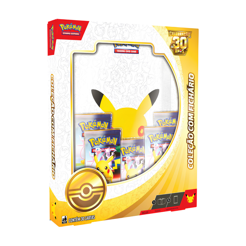 Kit Pokémon Celebração de 30 Anos - Coleção com Fichário